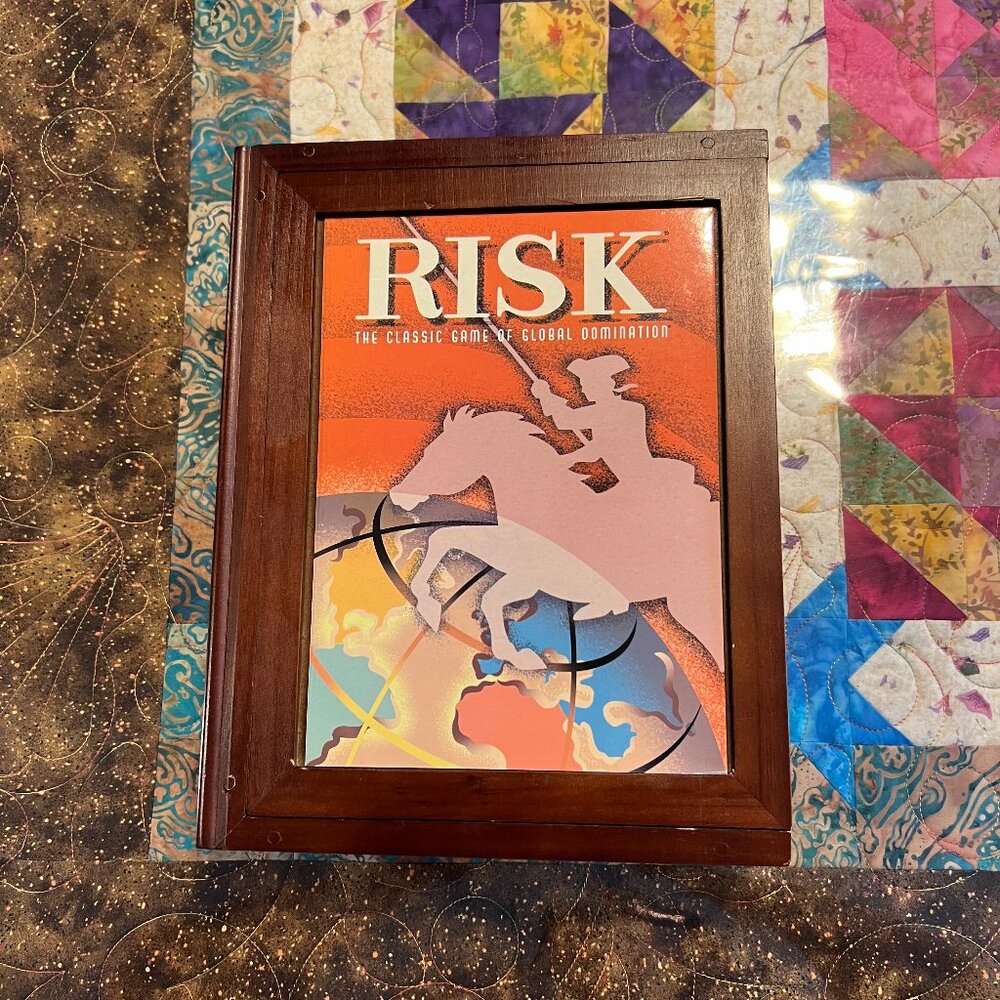 Parker Brothers RISK Vintage Board Game Collection Wooden Book Case